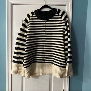 Maeve black and white stripe pullover